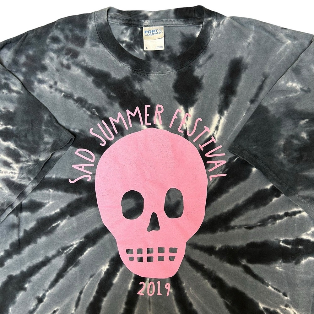 Sad Summer Festival 2019 Gray‎ Short Sleeve Skull Large All Time Low T Shirt